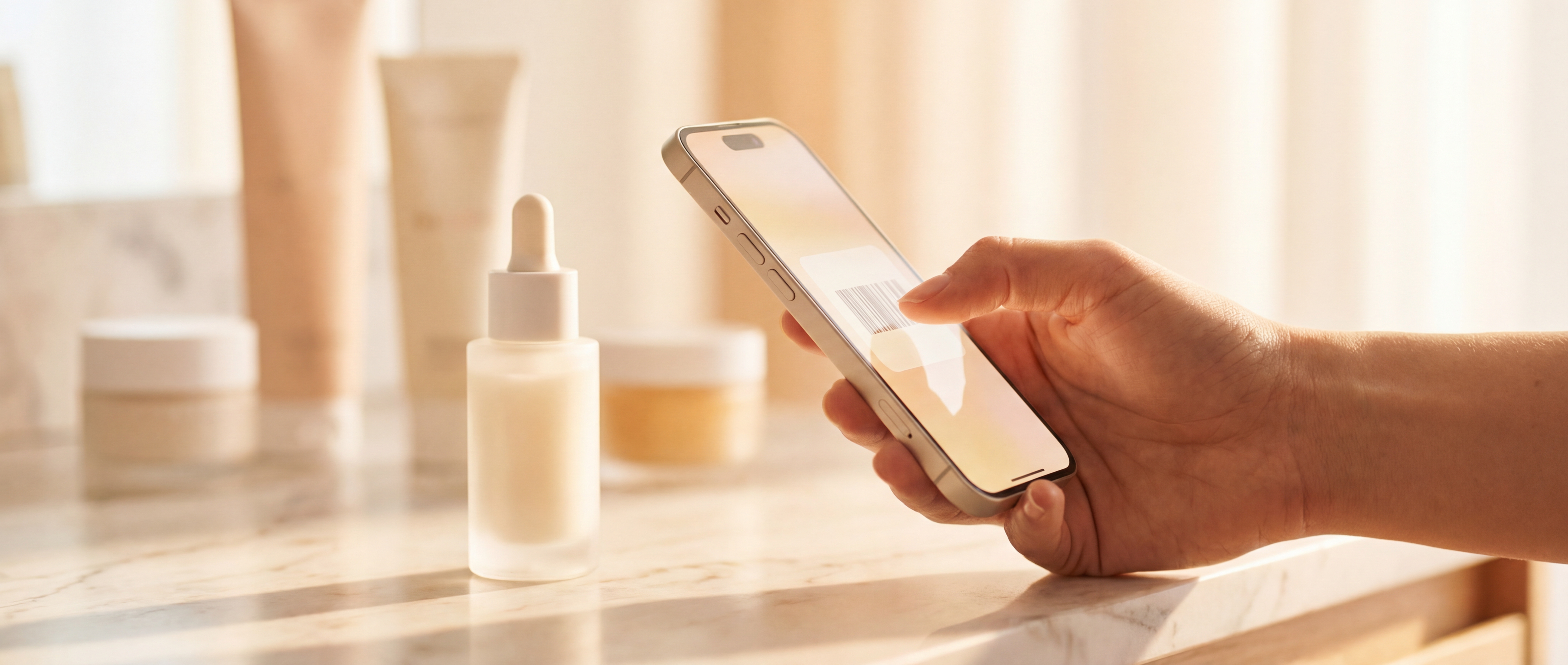 Scanning skincare product ingredients with phone